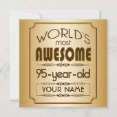 金ゴールド95誕生祝いワールドファブラス 招待状 (正面)