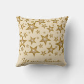 「金ゴールド」が「あなたの名前」装飾用クッションスクエアクリームを クッション (裏面)