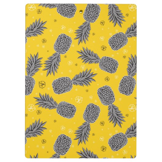 金ゴールド|のパイナップルはあなたの名前を加えます クリップボード (裏面)