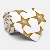 「金ゴールド」の星のネクタイ(白) ネクタイ (ロール)