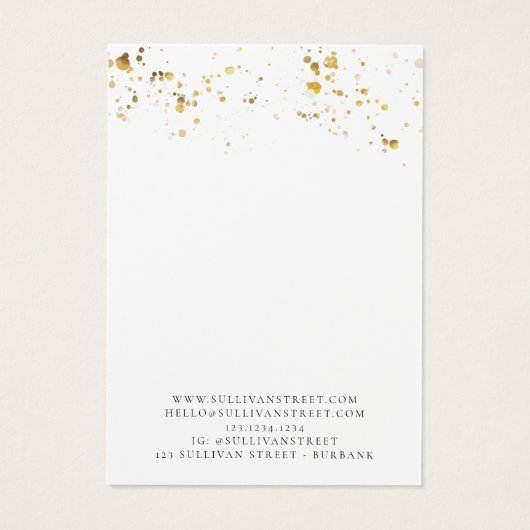 金ゴールド(ばちゃばちゃ)跳ねるイヤリングネックレスディスプレイカード (裏面)