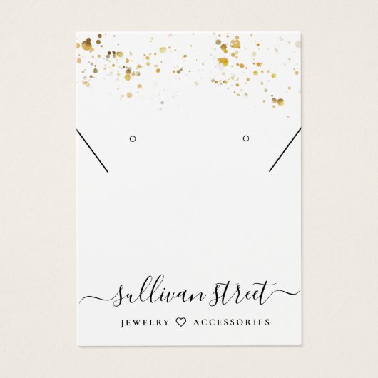 金ゴールド(ばちゃばちゃ)跳ねるイヤリングネックレスディスプレイカード (正面)