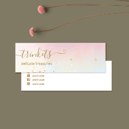 金ゴールド（ばちゃばちゃ）跳ねるウオーターカラースタッドイヤリング表示 スキニー名刺