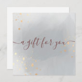 金ゴールド（ばちゃばちゃ）跳ねるグレーウォーター色ギフト証明書 (正面/裏面)