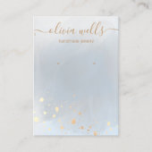 金ゴールド(ばちゃばちゃ)跳ねるグレー水色イヤリングディスプレイ 名刺 (正面)