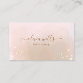 金ゴールド（ばちゃばちゃ）跳ねるスクリプトタン抽象芸術水色 名刺 (正面)