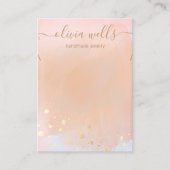 金ゴールド(ばちゃばちゃ)跳ねるテラコッタウォーターカラーネックレス 名刺 (正面)