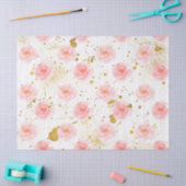 金ゴールド（ばちゃばちゃ）跳ねるピンクローズウォーター色 薄葉紙 (クラフト)