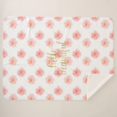 金ゴールド（ばちゃばちゃ）跳ねるピンクローゼハロービューティフル シェルパブランケット (正面(横))