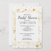 金ゴールド(ばちゃばちゃ)跳ねるブライダルシャワー 招待状 (正面)