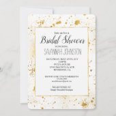 金ゴールド(ばちゃばちゃ)跳ねるブライダルシャワー 招待状 (正面)