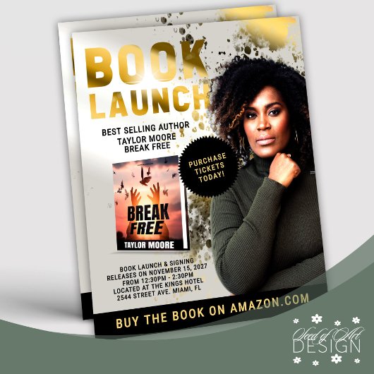 金ゴールド(ばちゃばちゃ)跳ねるプロフェッショナルブックの起動イベント チラシ