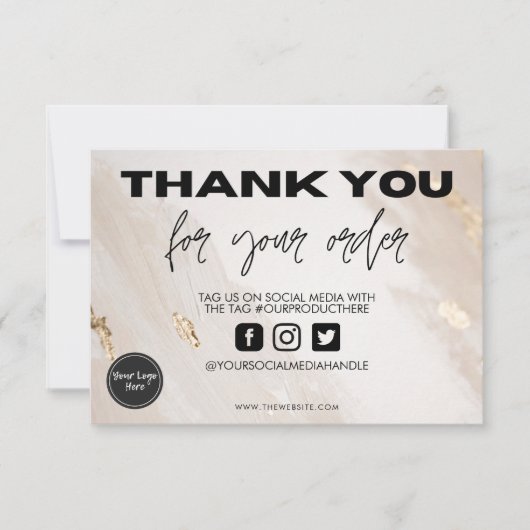 金ゴールド（ばちゃばちゃ）跳ねるベージュありがとうメディア挿入 (正面)