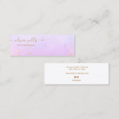 金ゴールド（ばちゃばちゃ）跳ねるラベンダーウオーターカラースタッドイヤリング スキニー名刺 (正面/裏面)