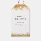 金ゴールド（ばちゃばちゃ）跳ねる ギフトタグ (正面)