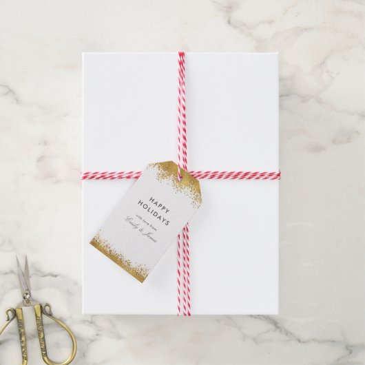 金ゴールド（ばちゃばちゃ）跳ねる ギフトタグ (より糸付き)