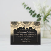 金ゴールド、ひまわり、グリッターリハーサルディナー 招待状 (スタンド正面)