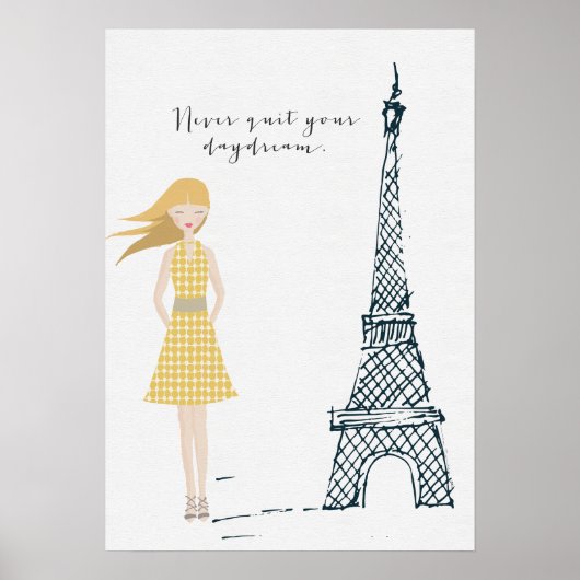 金ゴールド「やめNever Your  Daydream」引用文ポスター ポスター (正面)