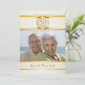 金ゴールド&アイボリー50周年記念パーティの招待状 招待状 (スタンド正面)