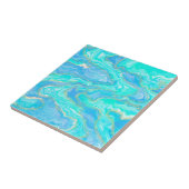 金ゴールド、アクアおよびブルー抽象芸術 タイル (側面)