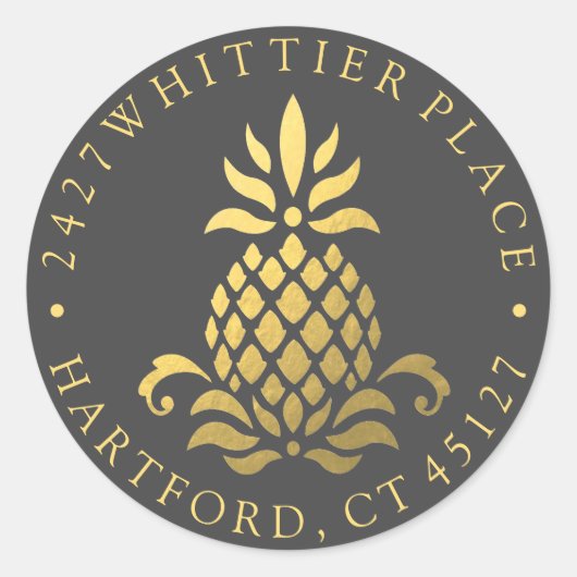 金ゴールド |アドレス(イニシャル) ラウンドシール (正面)