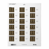 金ゴールド，アートデコ，新しい，ブラック，ヴィンテージ，パターン，シック ラベル (フルシート)