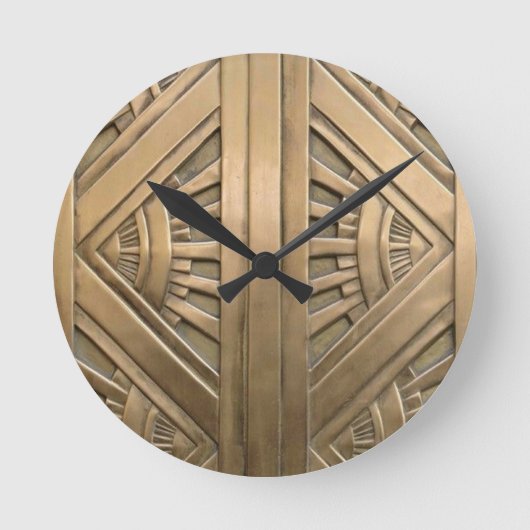 金ゴールド,アールヌーボー，アートデコ，ヴィンテージ，シックエレガント, ラウンド壁時計 (正面)