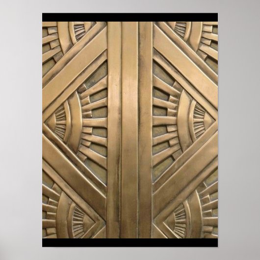 金ゴールド,アールヌーボー，アートデコ，ヴィンテージ，シック，エレガント,vi ポスター (正面)
