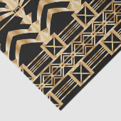 金ゴールド、アール・デコ、新しい、黒、ヴィンテージ、シックなパターン 薄葉紙 (詳細)