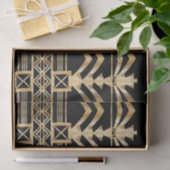 金ゴールド、アール・デコ、新しい、黒、ヴィンテージ、シックなパターン 薄葉紙 (ギフト)