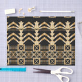 金ゴールド、アール・デコ、新しい、黒、ヴィンテージ、シックなパターン 薄葉紙 (クラフト)