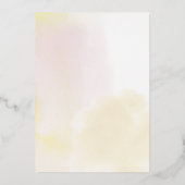 金ゴールド&イエローハート2歳の誕生日パーティー 箔招待状 (裏面)