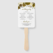 金ゴールド&イエローフローラエレガントな結婚式プログラム ハンドファン (裏面)