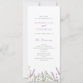 金ゴールド&ウォーターカラーラベンダーフローラ結婚式 プログラム (正面)