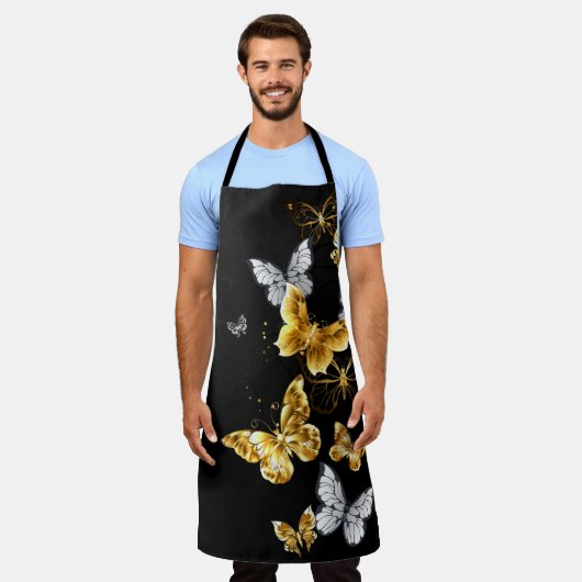 金ゴールド エプロン (着用した状態)