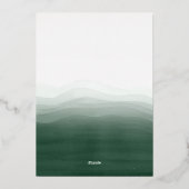 金ゴールド&エメラルドグリーンウォーターカラーサプライズ誕生日 箔招待状 (裏面)