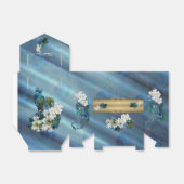 金ゴールド、エメラルドグリーンシルクの孔雀の羽 フェイバーボックス (折り畳みなし)