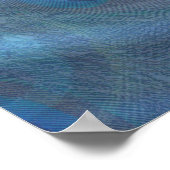 金ゴールド、エメラルドグリーンシルクの孔雀の羽 ポスター (角)