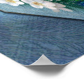 金ゴールド、エメラルドグリーンシルクの孔雀の羽 ポスター (角)