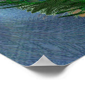 金ゴールド、エメラルドグリーンシルクの孔雀の羽 ポスター (角)