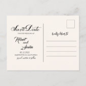 金ゴールド&エメラルドグリーン結婚フローラ 案内ポストカード (裏面)