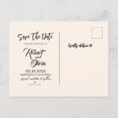 金ゴールド&エメラルドグリーン結婚フローラ 案内ポストカード (裏面)