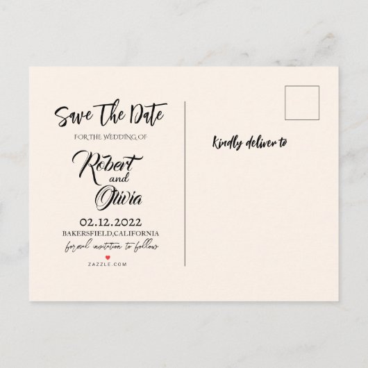 金ゴールド&エメラルドグリーン結婚フローラ 案内ポストカード (裏面)