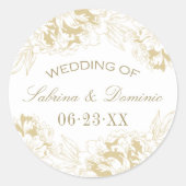 金ゴールド·エレガントフローラ·ピ結婚オニ·モノグラム ラウンドシール (正面)