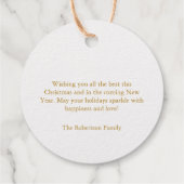 金ゴールド「エレガントメリークリスマス」ギフトラベル フェイバータグ (裏面)