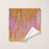 金ゴールド・オレンジフローラ東洋材料 バスタオルセット (ウォッシュタオル)