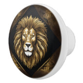 金ゴールド・オン・ブラック・ライオン セラミックノブ (右)
