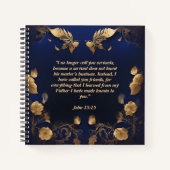 金ゴールド・オン・ブルーJesus Journalとの時間 ノートブック (正面)