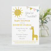 金ゴールド・キリ男女兼用ン、ベビー・シャワー 招待状 (スタンド正面)