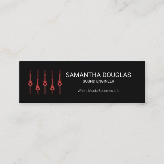 金ゴールド·ギタスタイリッシュー·イコライザ·パネル·サウンド·エンジニア スキニー名刺 (正面)